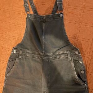 Aerie Relaxed Charcoal Denim Overalls